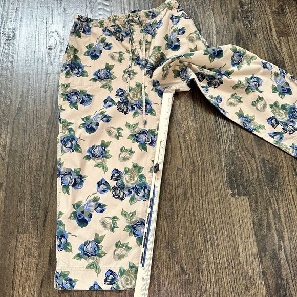 Sag Harbor Sport Women Jacket & Pants Outfit Set Tan Blue Roses Floral Sz Large - Picture 6 of 7